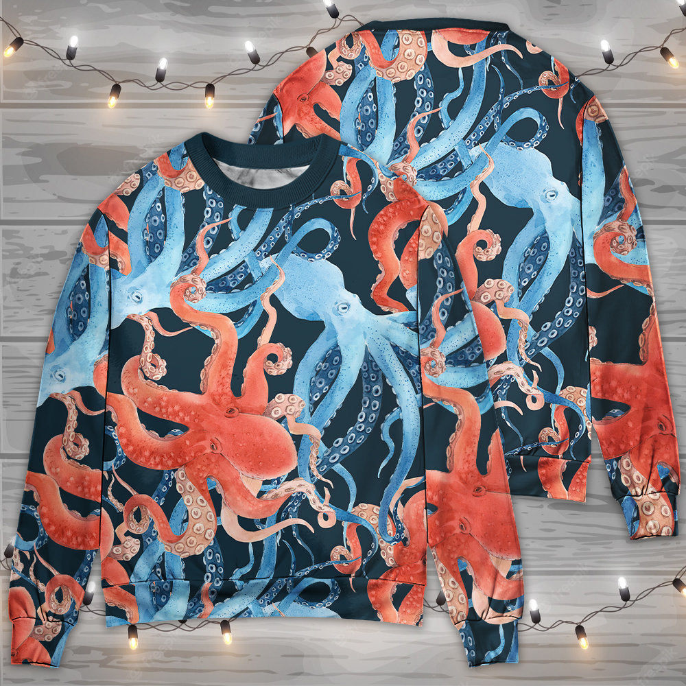 Colorful Octopus Ocean Life Art – Sweater - Ugly Christmas Sweater