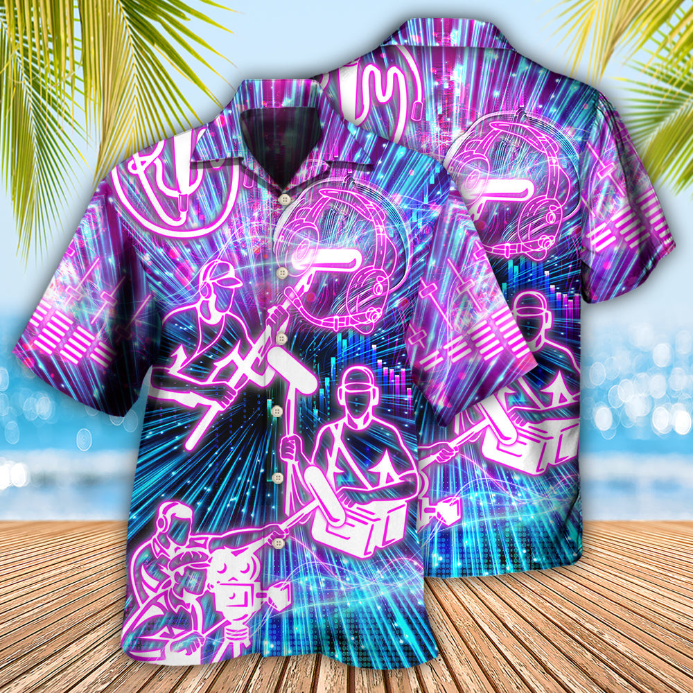 Sound Engineer Neon Audio Art – Hawaiian Shirt