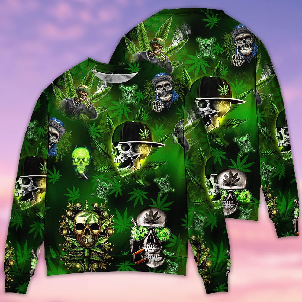 Skull Green Energy Art Style – Sweater - Ugly Christmas Sweater