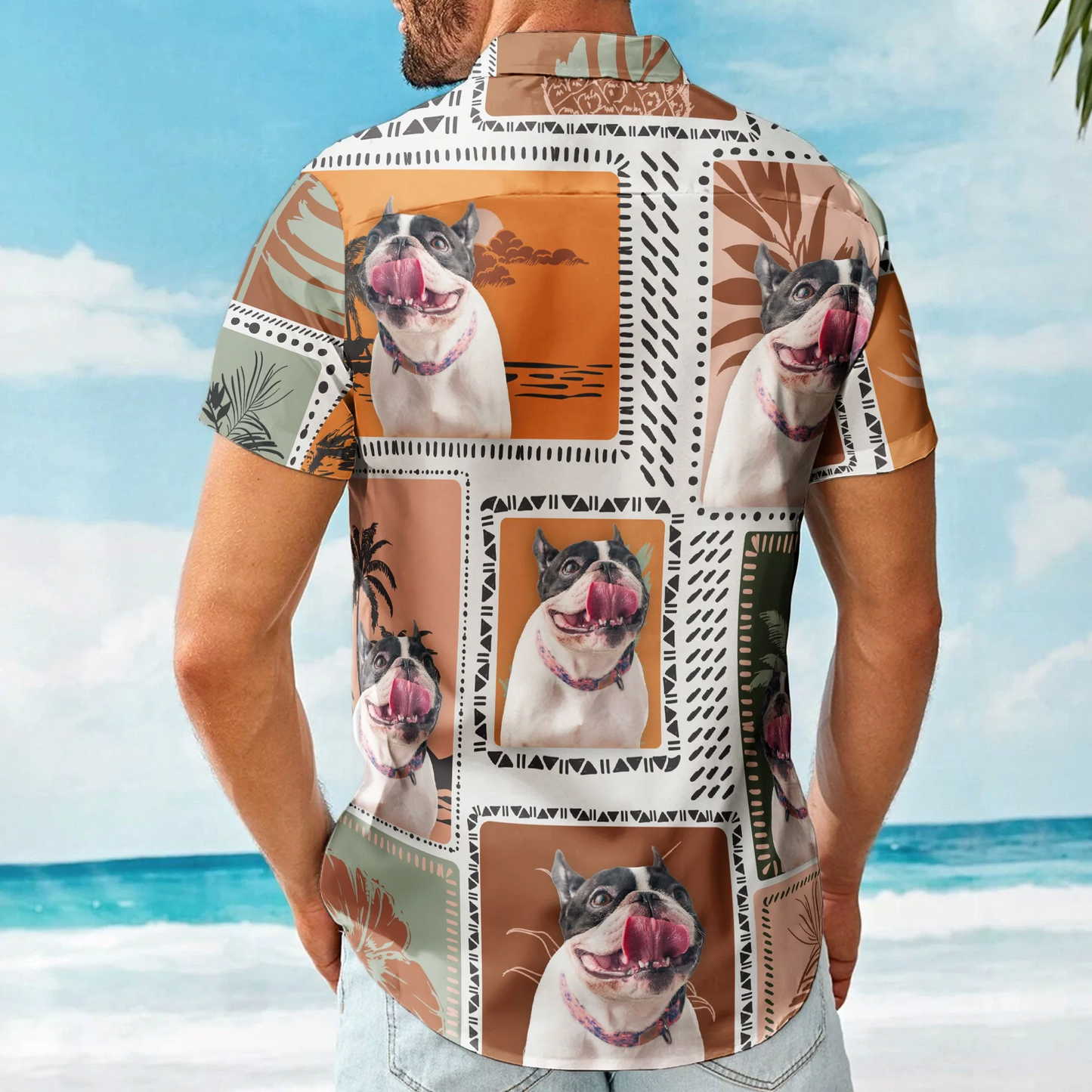 Custom Face Funny Photo Retro Tropical Palm Trees – Custom Photo Hawaiian Shirt