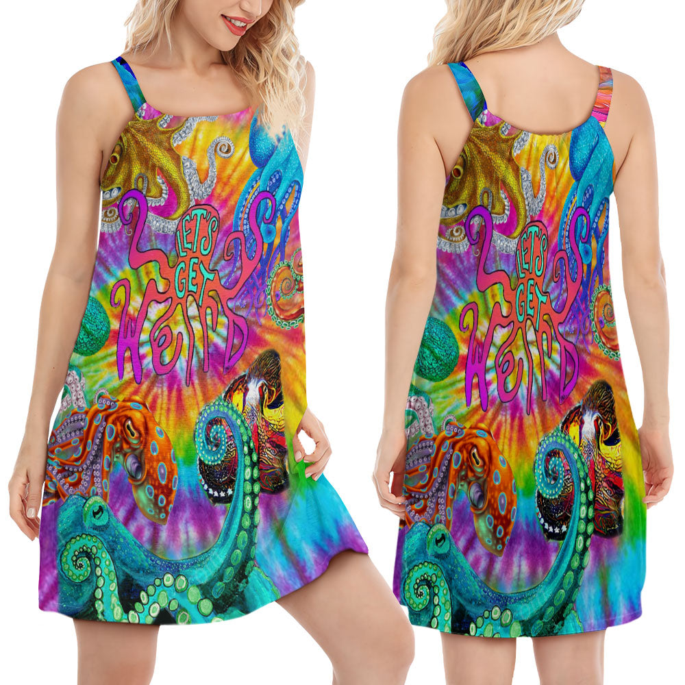 Hippie Octopus Fun Style – Women's Summer Sleeveless V-Neck Camisole Dress