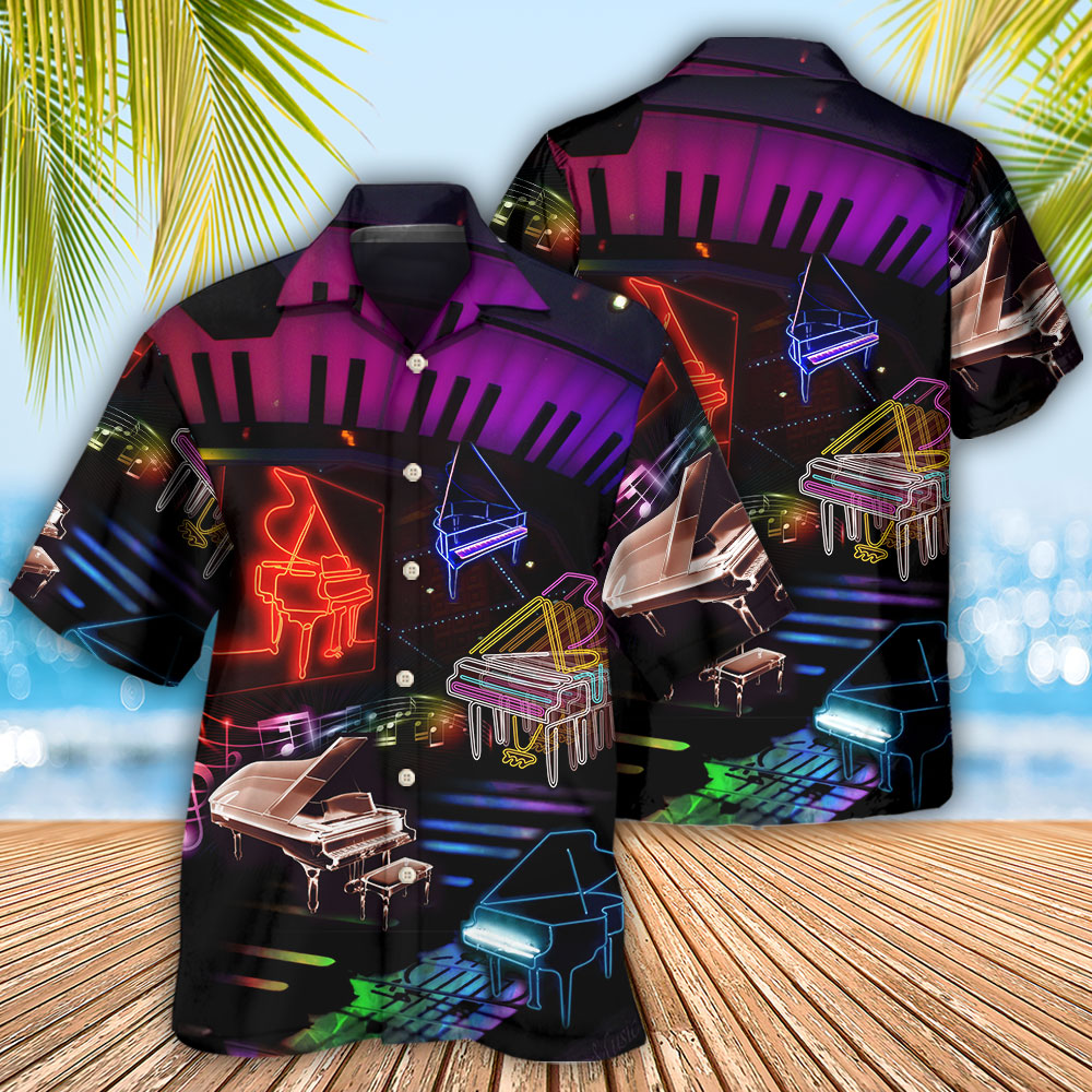 Piano Neon Music Lover - Hawaiian Shirt