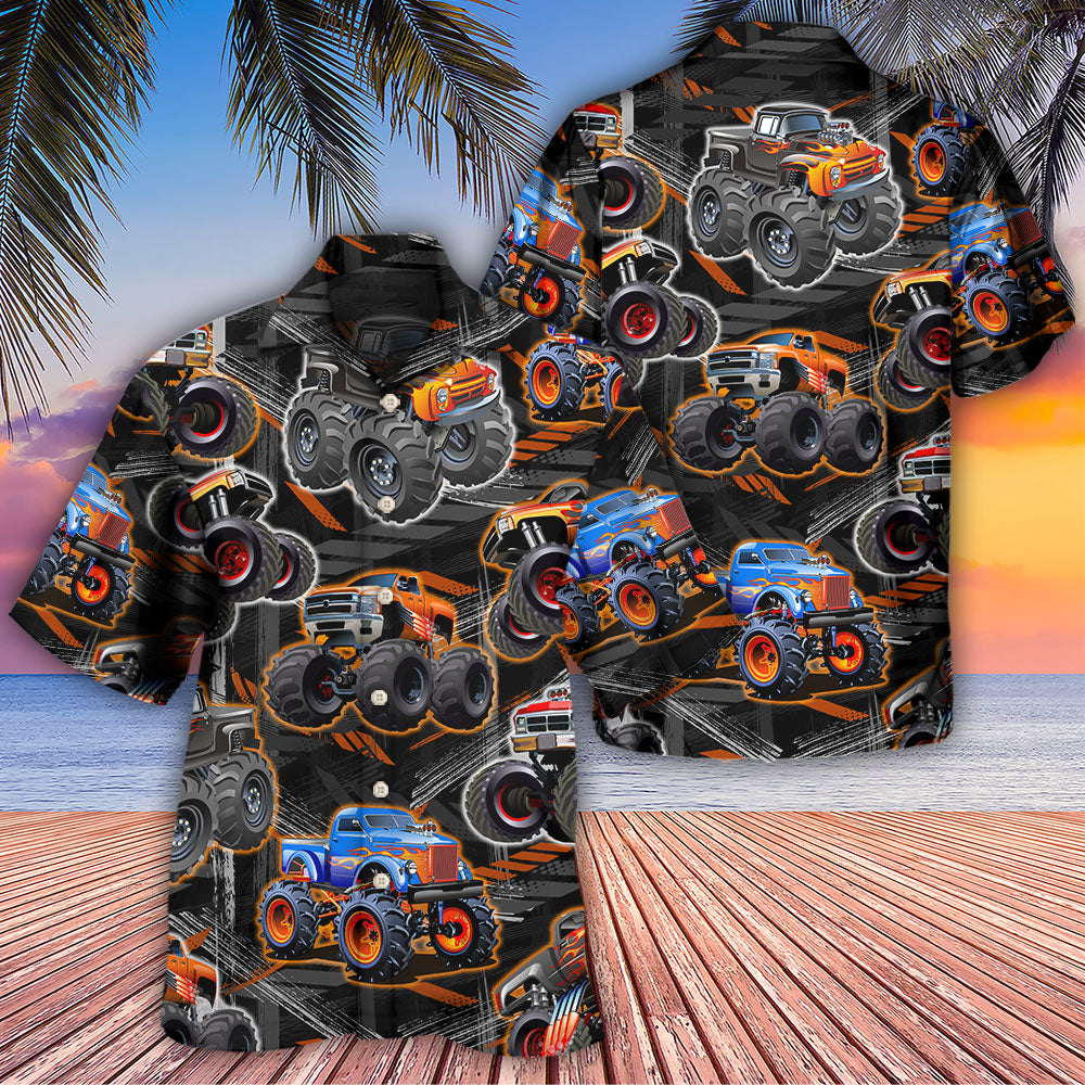 Monster Truck Racing Action Art – Hawaiian Shirt