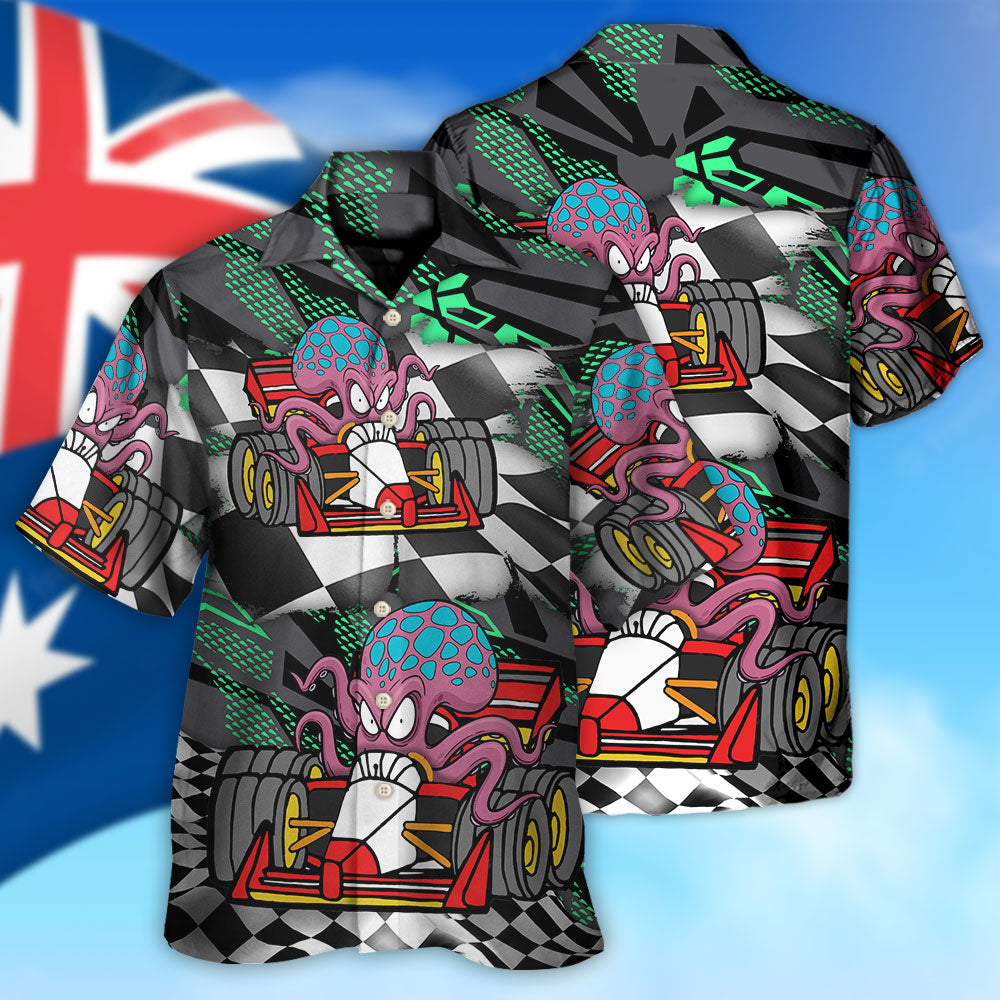 Octopus Racing Race Car Australian Vibe - Hawaiian Shirt