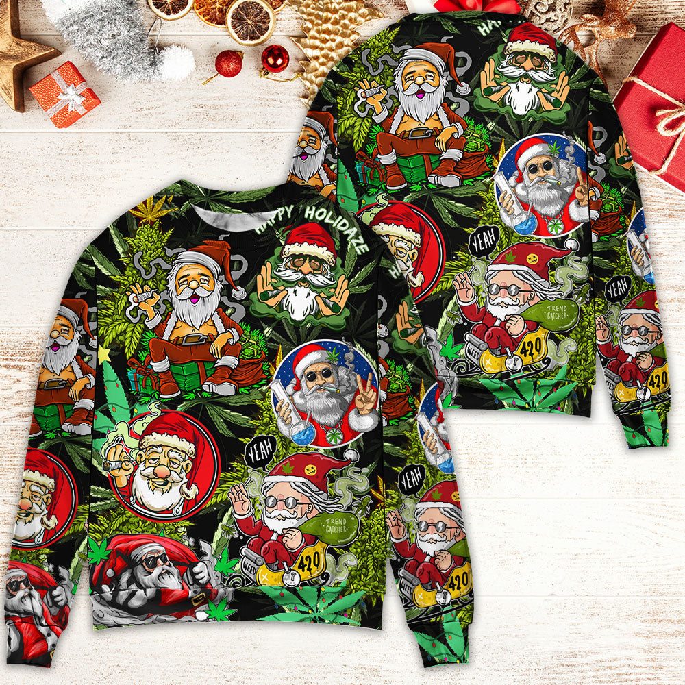 Christmas Hippie Santa Peace Style – Sweater - Ugly Christmas Sweater