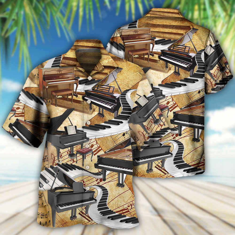 Piano Retro Art Music Lover - Beach Short - Owls Matrix LTD