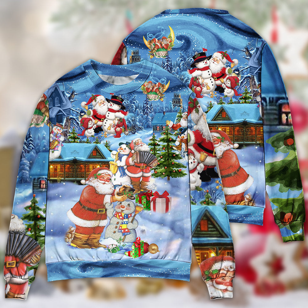 Christmas Santa And Snowman Best Friends – Sweater - Ugly Christmas Sweater