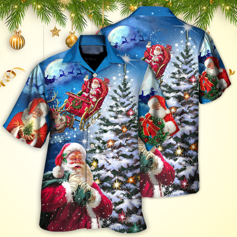 Christmas Santa Story Holiday Is Coming Art – Hawaiian Shirt