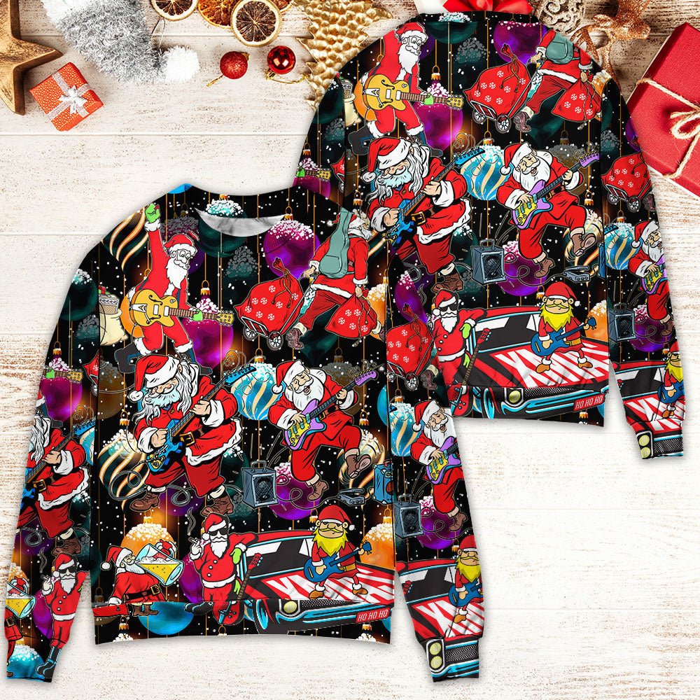 Christmas Guitar Music Santa Style – Sweater - Ugly Christmas Sweater