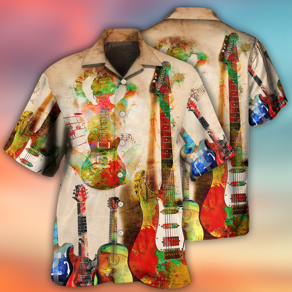 Abstract Colorful Guitar Music - Hawaiian Shirt