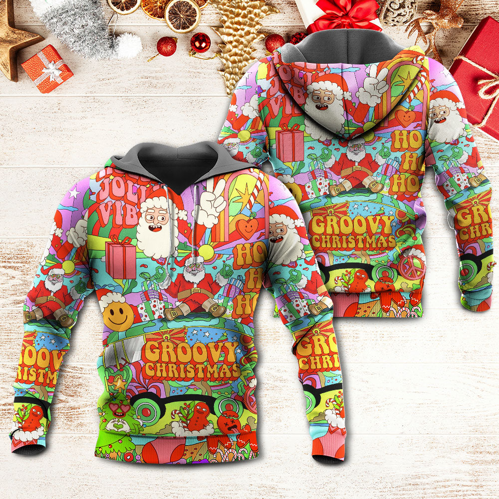 Christmas Hippie Santa Peace Bus - Hoodie