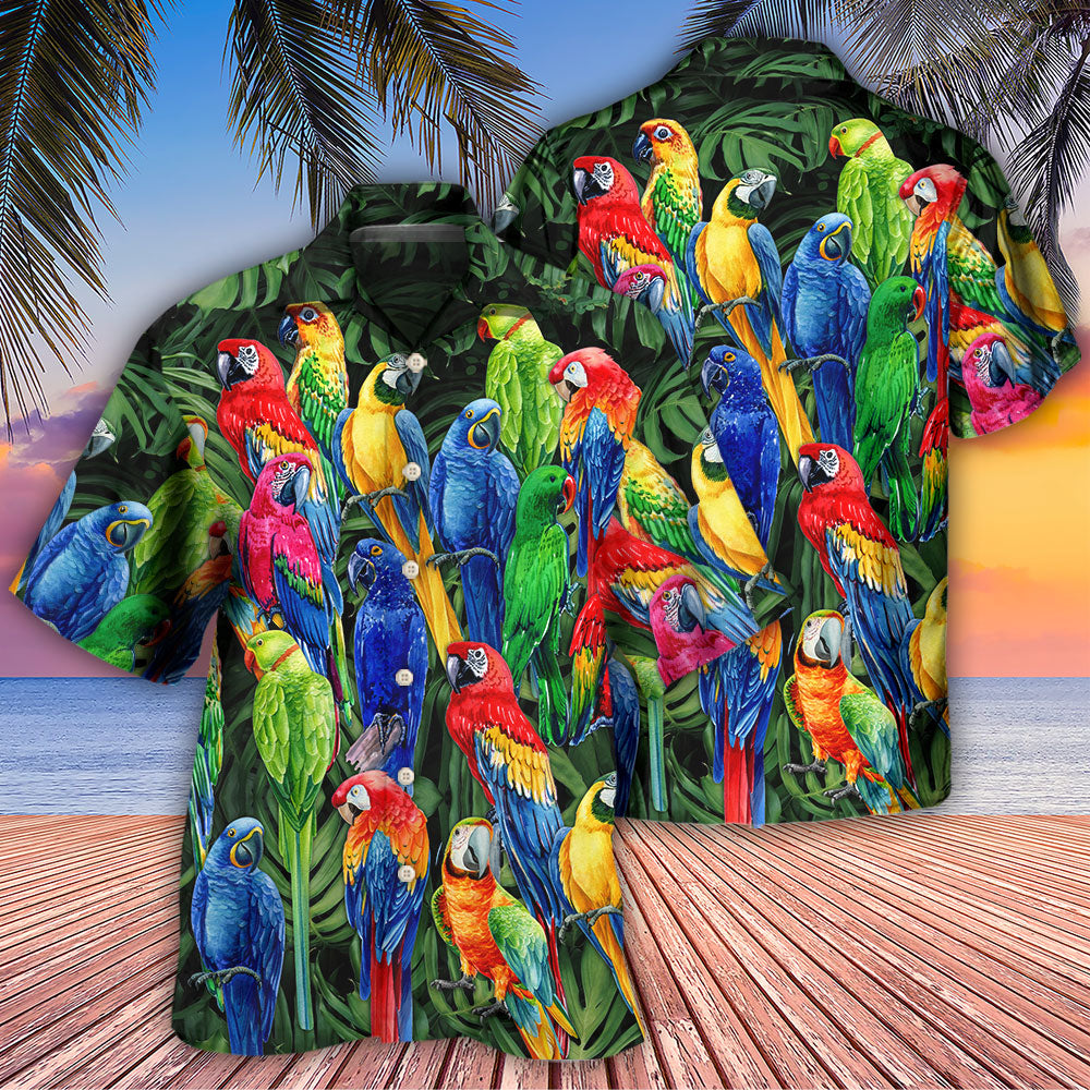 Parrot Family Colorful Tropical Art – Hawaiian Shirt