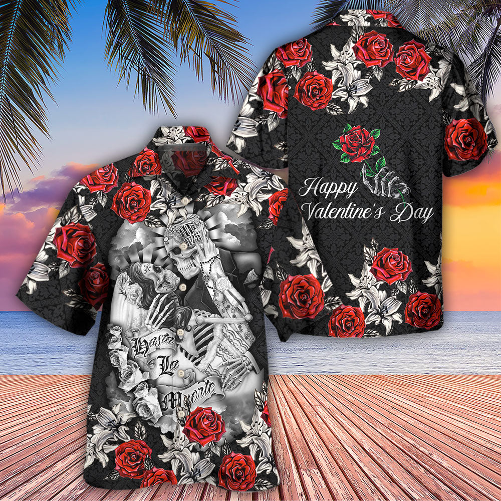 Skull Valentine Dark Romance Art - Hawaiian Shirt