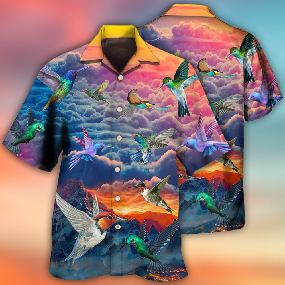 Hummingbird In Dreamy Sky Art – Hawaiian Shirt