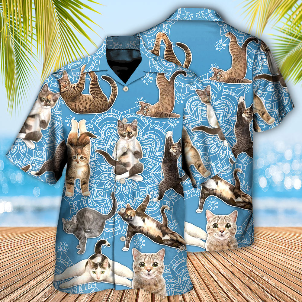 Yoga Cat Lover Mandala Art - Hawaiian Shirt