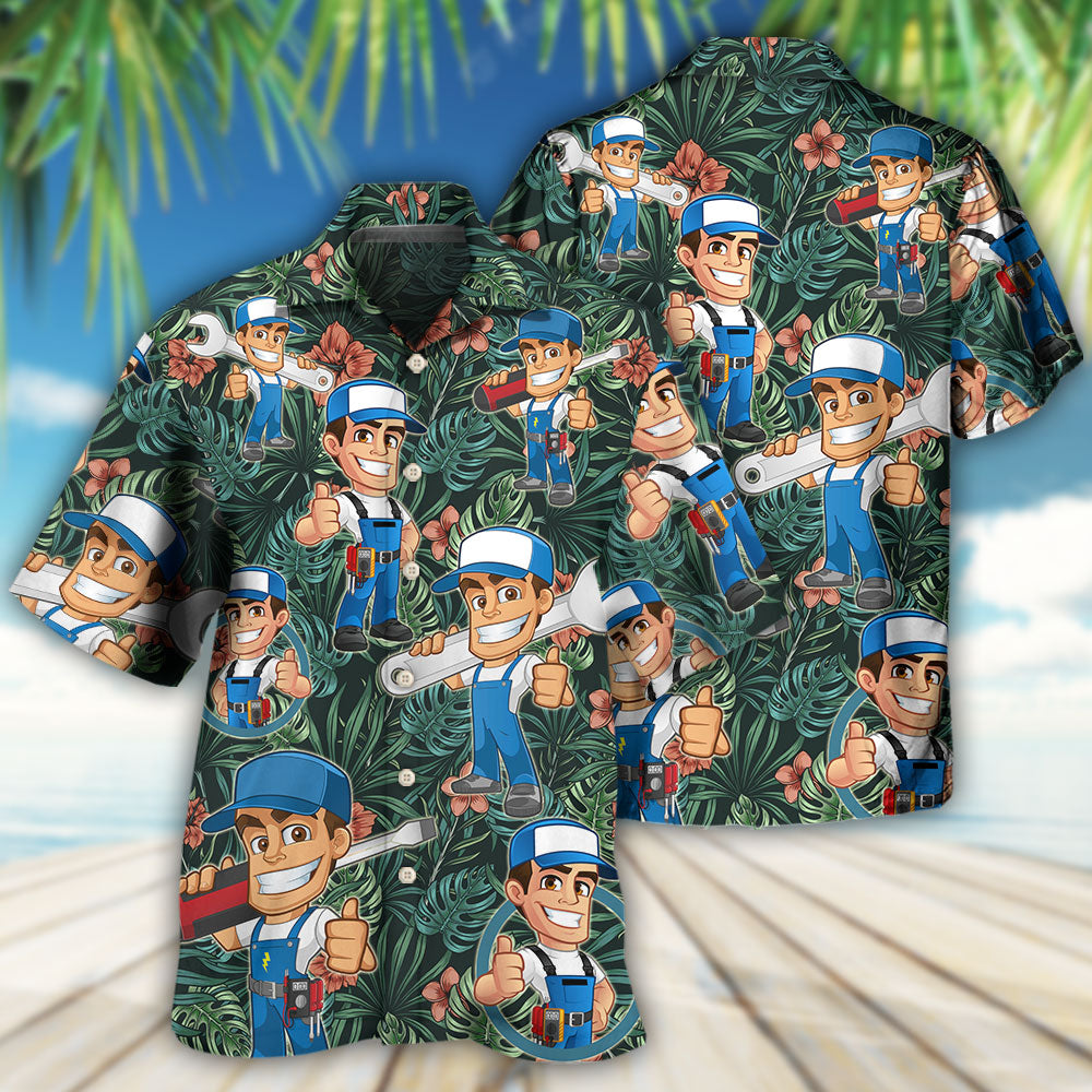 Electrician Tropical Pattern Lifestyle - Hawaiian Shirt