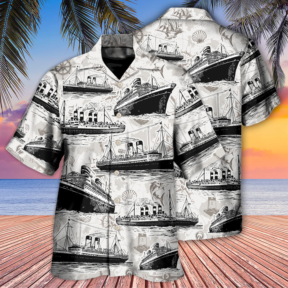 Retro Cruise Sea Map Nautical Art – Hawaiian Shirt