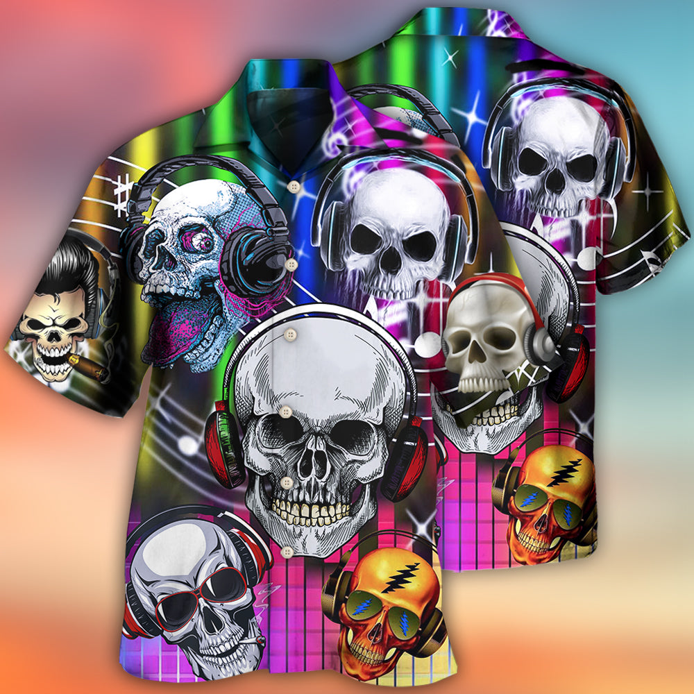 Skull Aloha Music Party Vibe Art – Hawaiian Shirt
