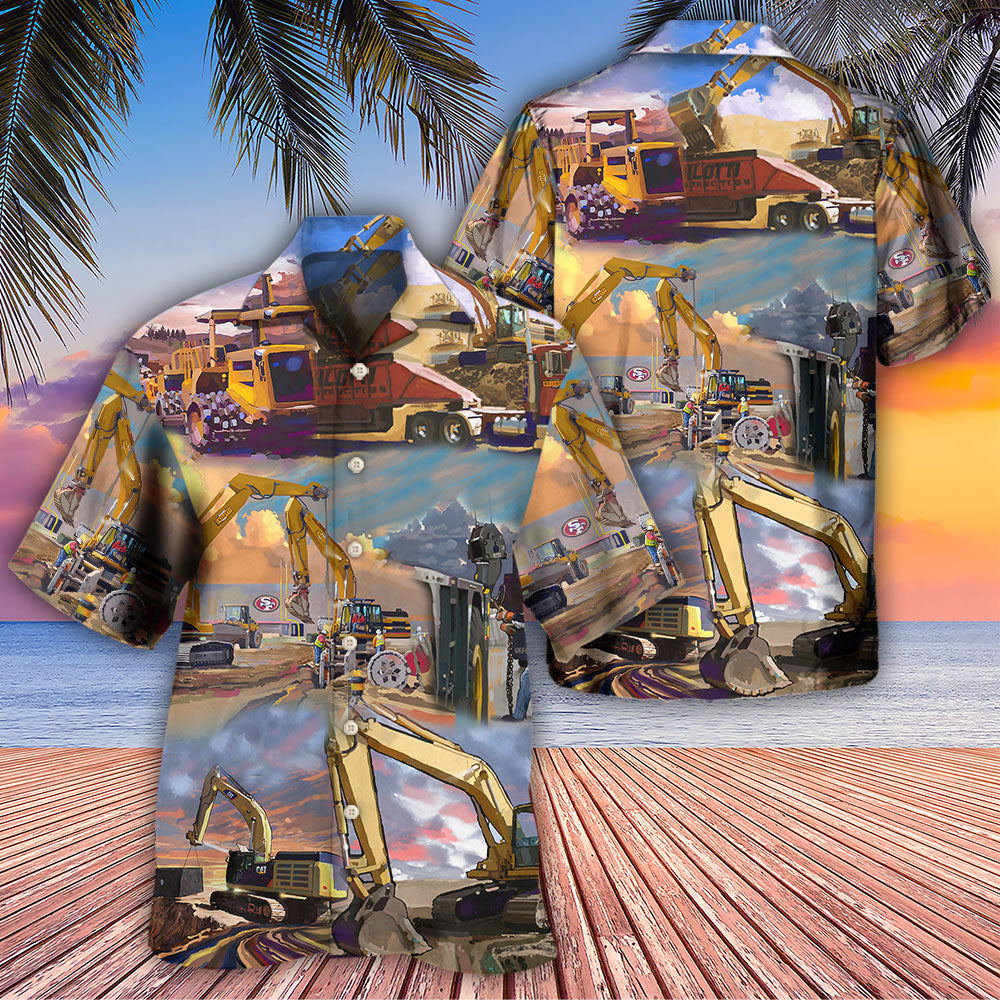 Crane Construction Office Industry Art – Hawaiian Shirt