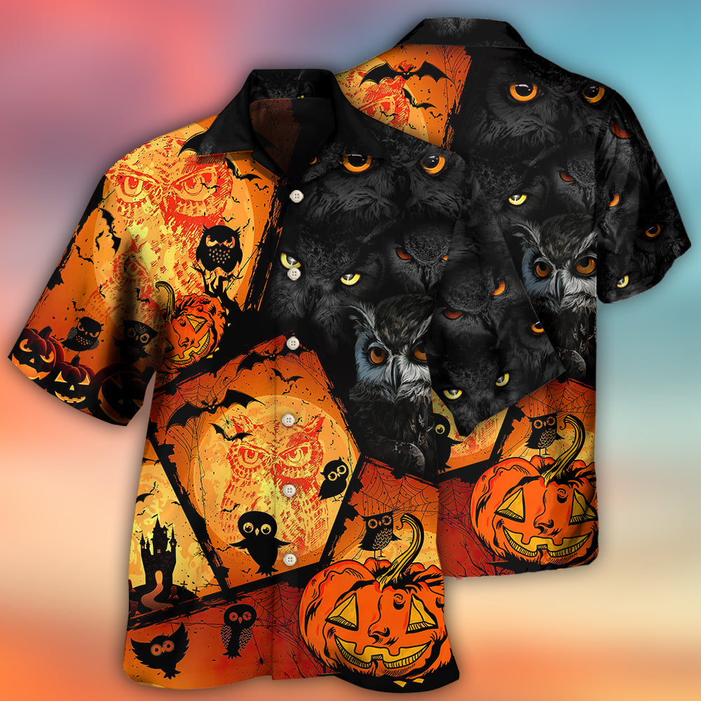 Halloween Owl With Pumpkin Spooky – Hawaiian Shirt