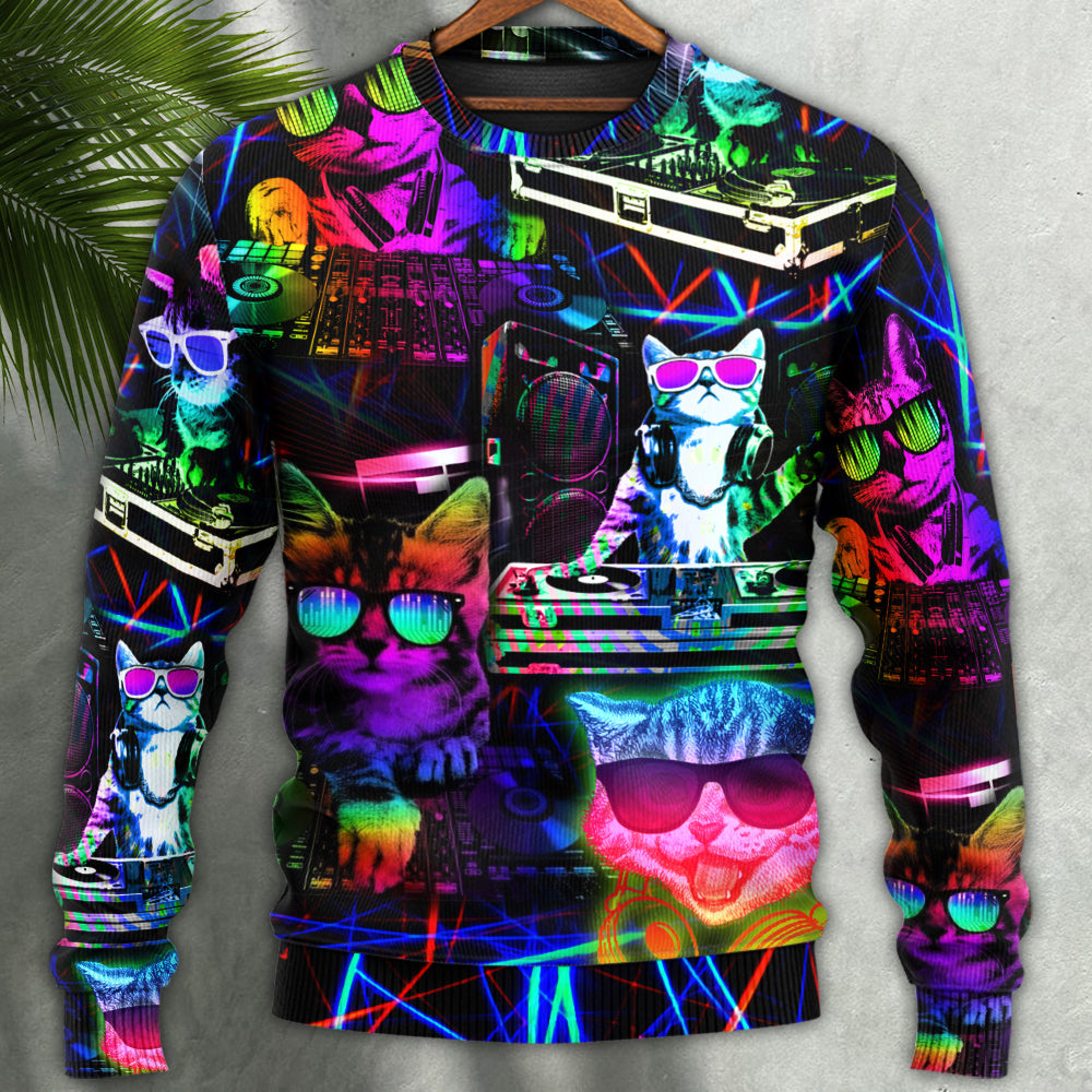 DJ Cat Cool Life Style – Sweater - Ugly Christmas Sweater
