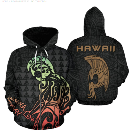 Hawaii Warrior Helmet Art - 3D Hoodie