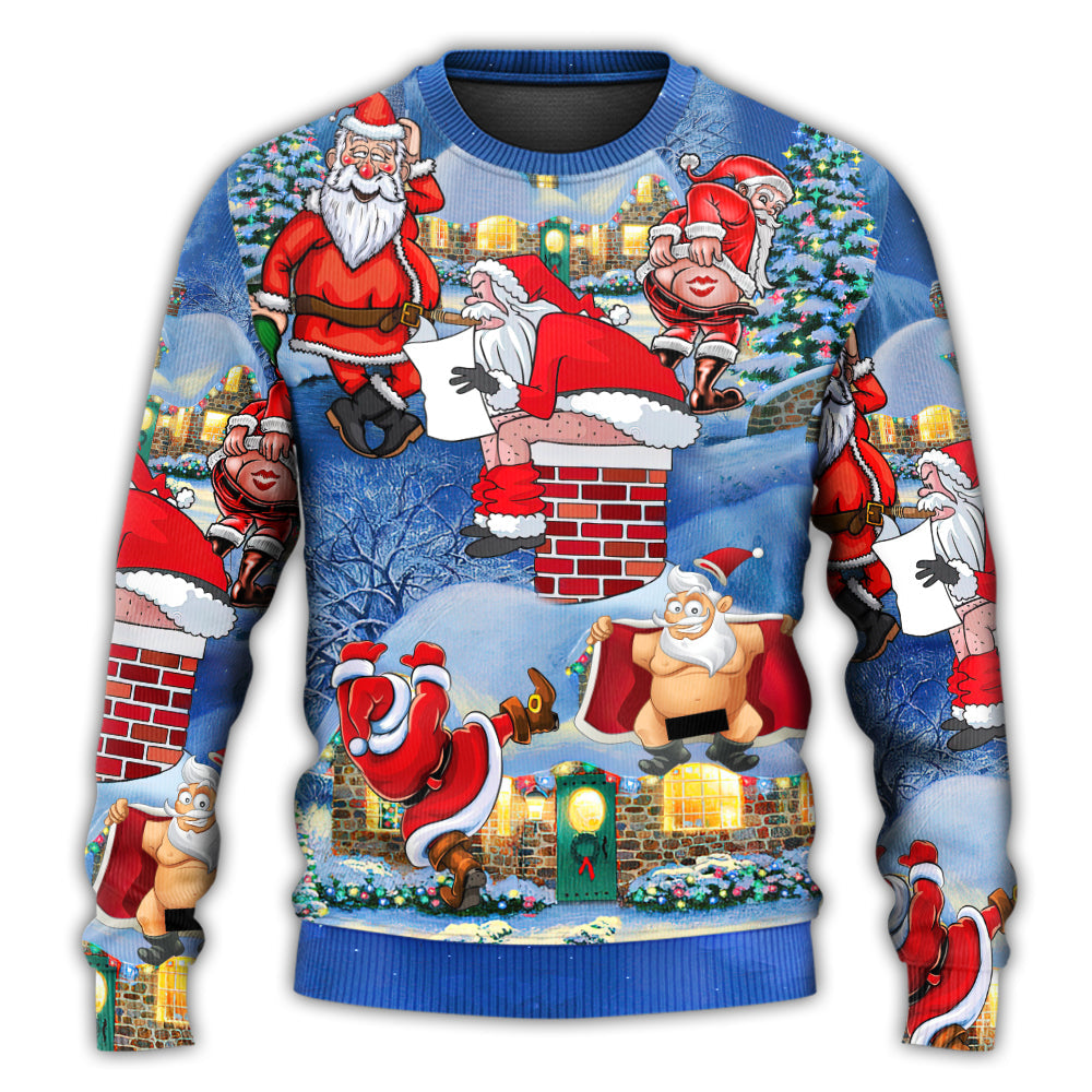 Christmas Rebellious Santa Fun Art – Sweater - Ugly Christmas Sweater