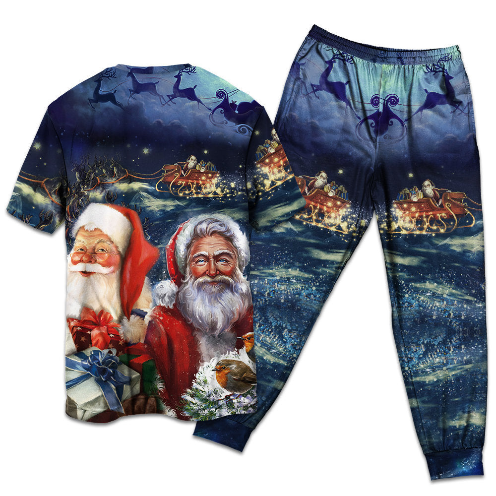 Christmas Santa Claus Happy Xmas - Pajamas Short Sleeve - Owls Matrix LTD