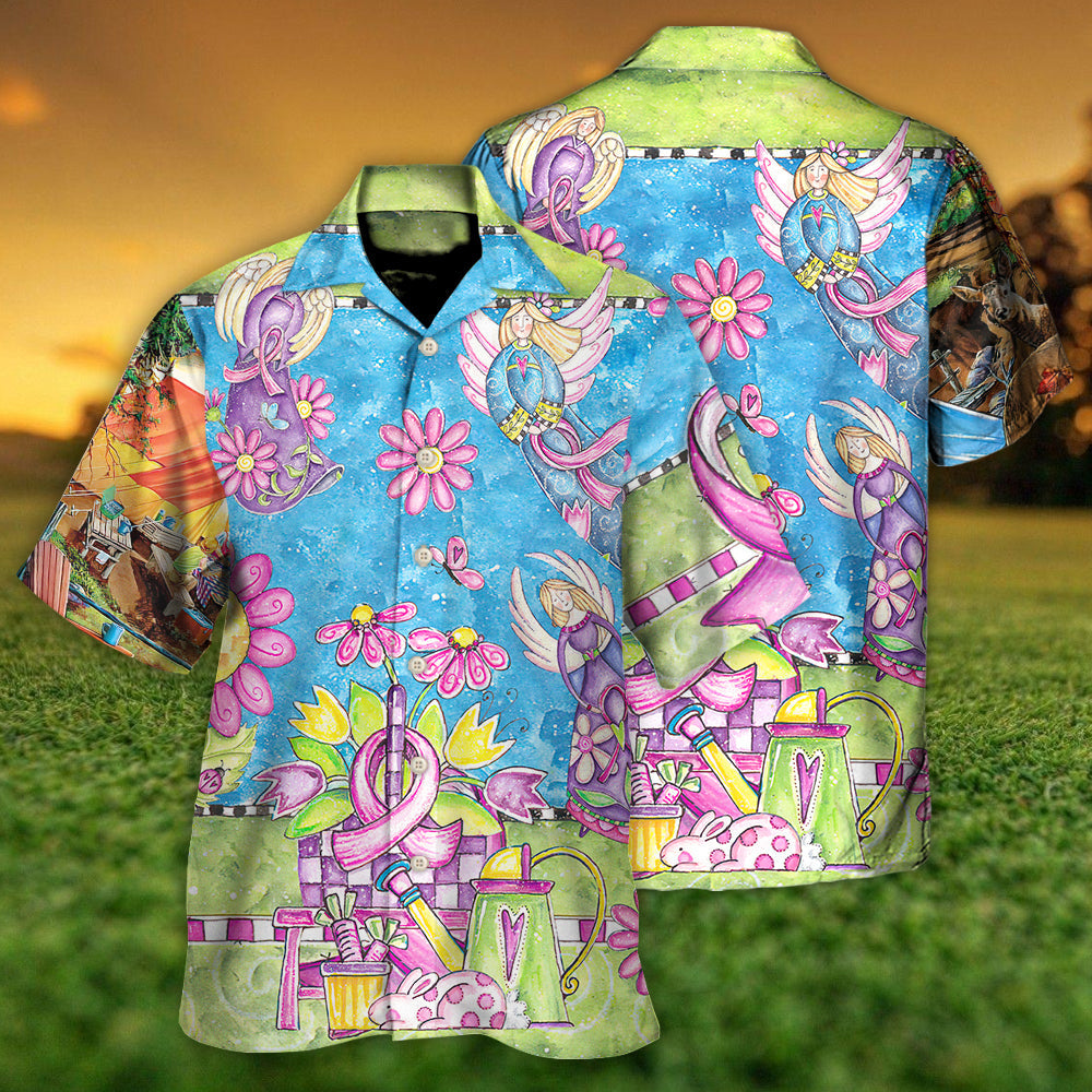 Breast Cancer Courage Angel With Pink Ribbon - Hawaiian Shirt