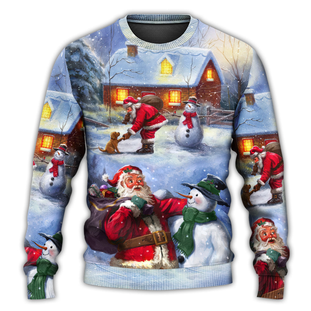 Christmas Santa Love Snowman Village – Sweater - Ugly Christmas Sweater