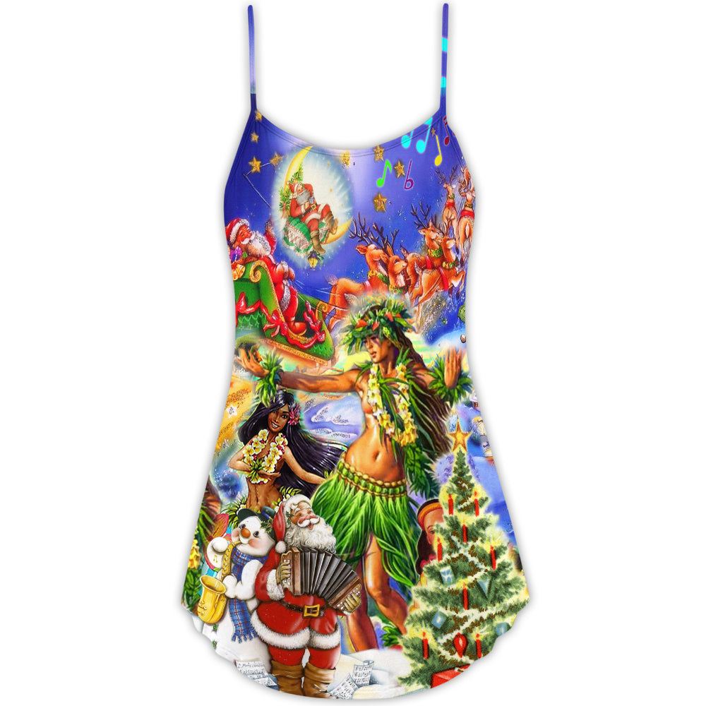 Christmas Island Aloha Holiday Vibes – Women's Summer Sleeveless V-Neck Camisole Dress