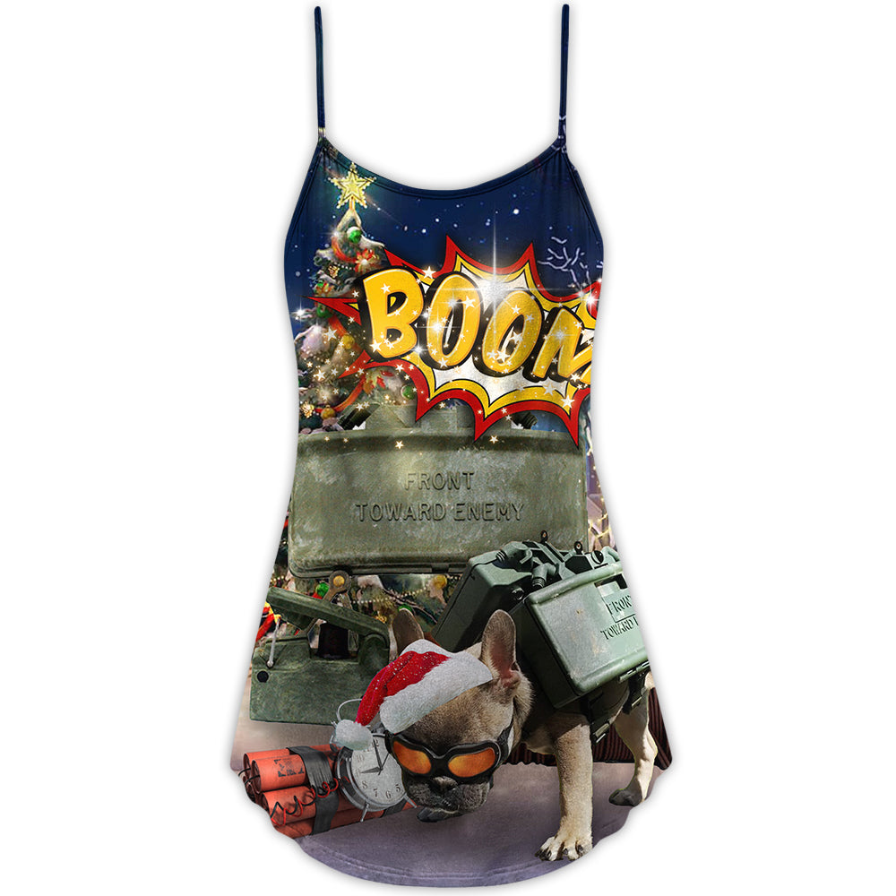 Winter Sword And Dog Snow Night – Women's Summer Sleeveless V-Neck Camisole Dress