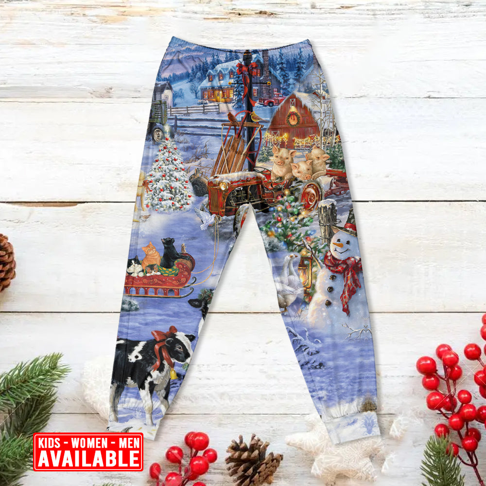Christmas Snow Love Farm - Pajamas Long Sleeve - Owls Matrix LTD