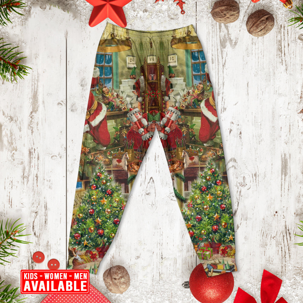 Christmas Santa's Toy Workshop - Pajamas Long Sleeve - Owls Matrix LTD