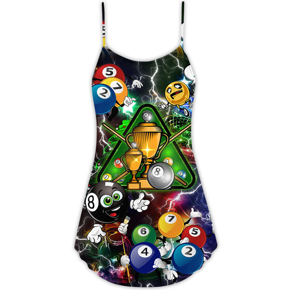 Billiard Lover Christmas Spirit – Women's Summer Sleeveless V-Neck Camisole Dress