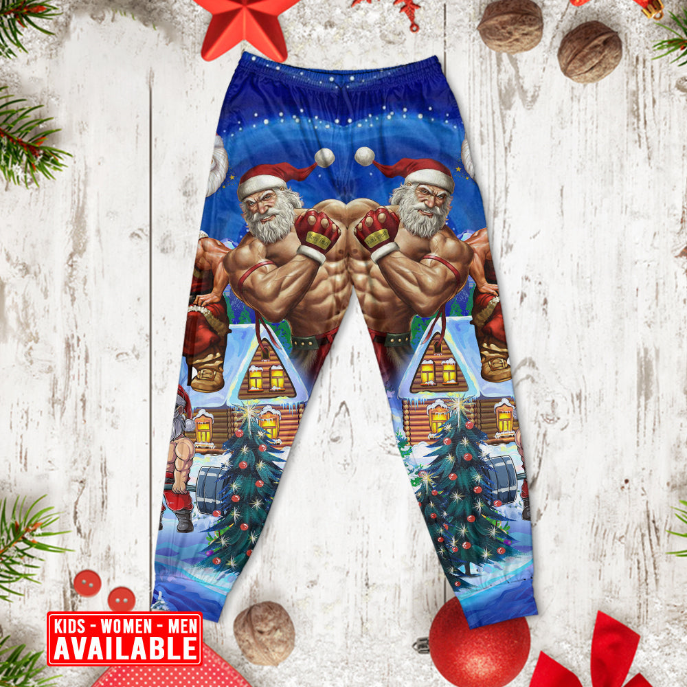 Christmas Merry Christmas Santa Stronger - Pajamas Long Sleeve - Owls Matrix LTD
