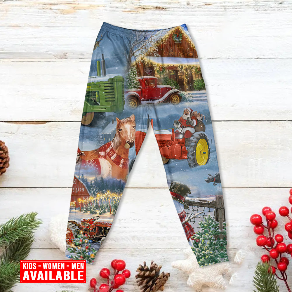 Christmas To Farm Happiness - Pajamas Long Sleeve - Owls Matrix LTD