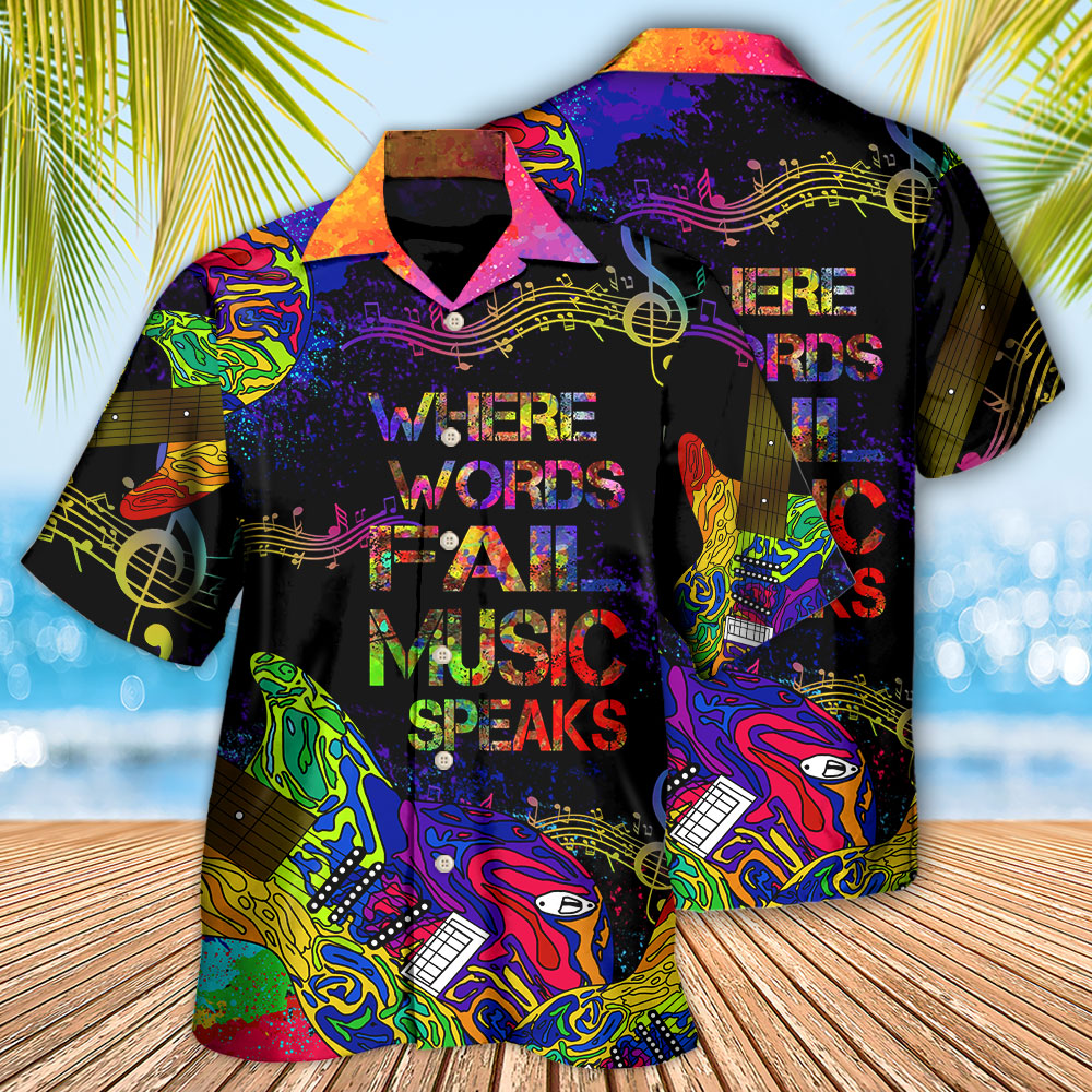 Music Guitar Where Music Speaks Limited Edition – Hawaiian Shirt