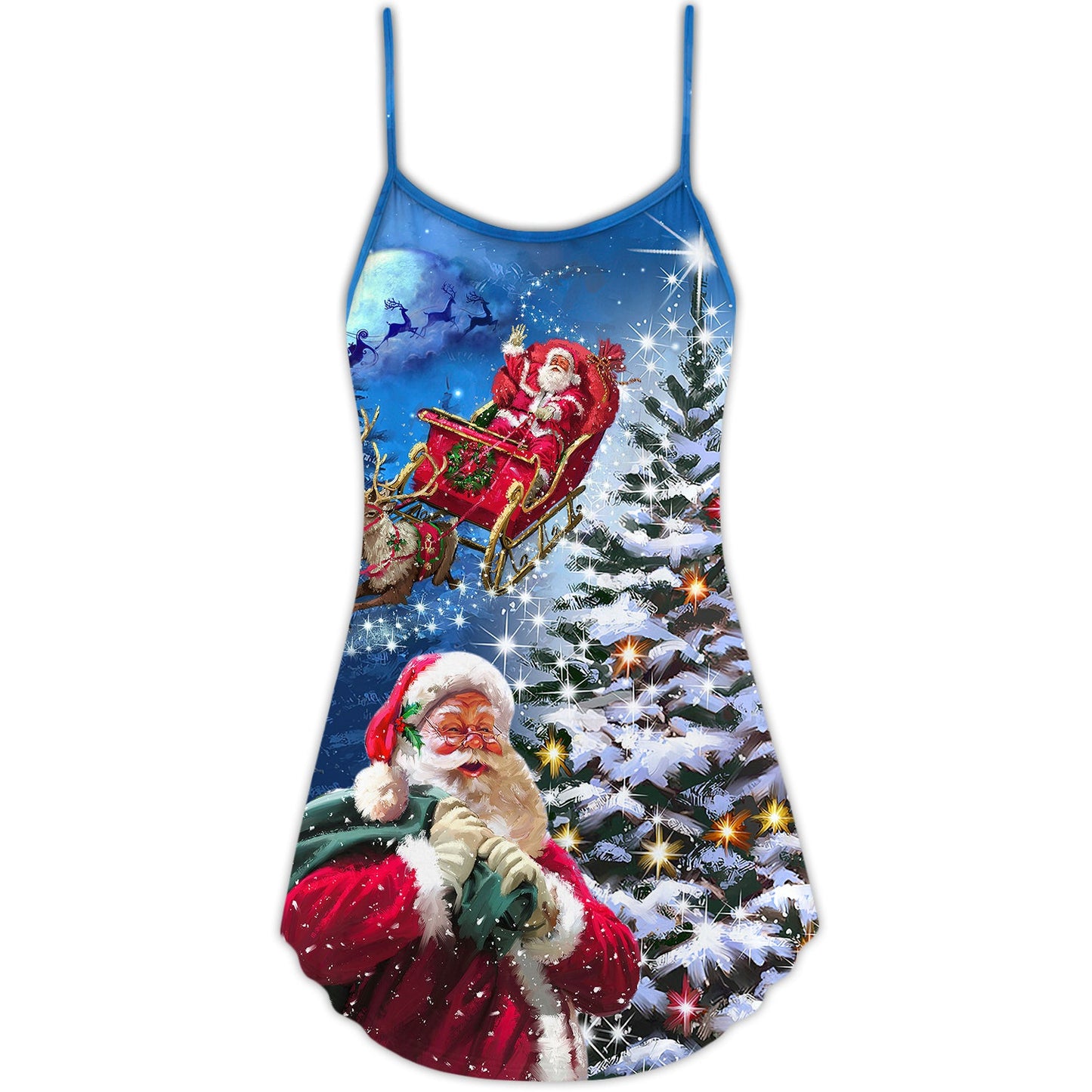 Santa Story Christmas Joy – Women's Summer Sleeveless V-Neck Camisole Dress