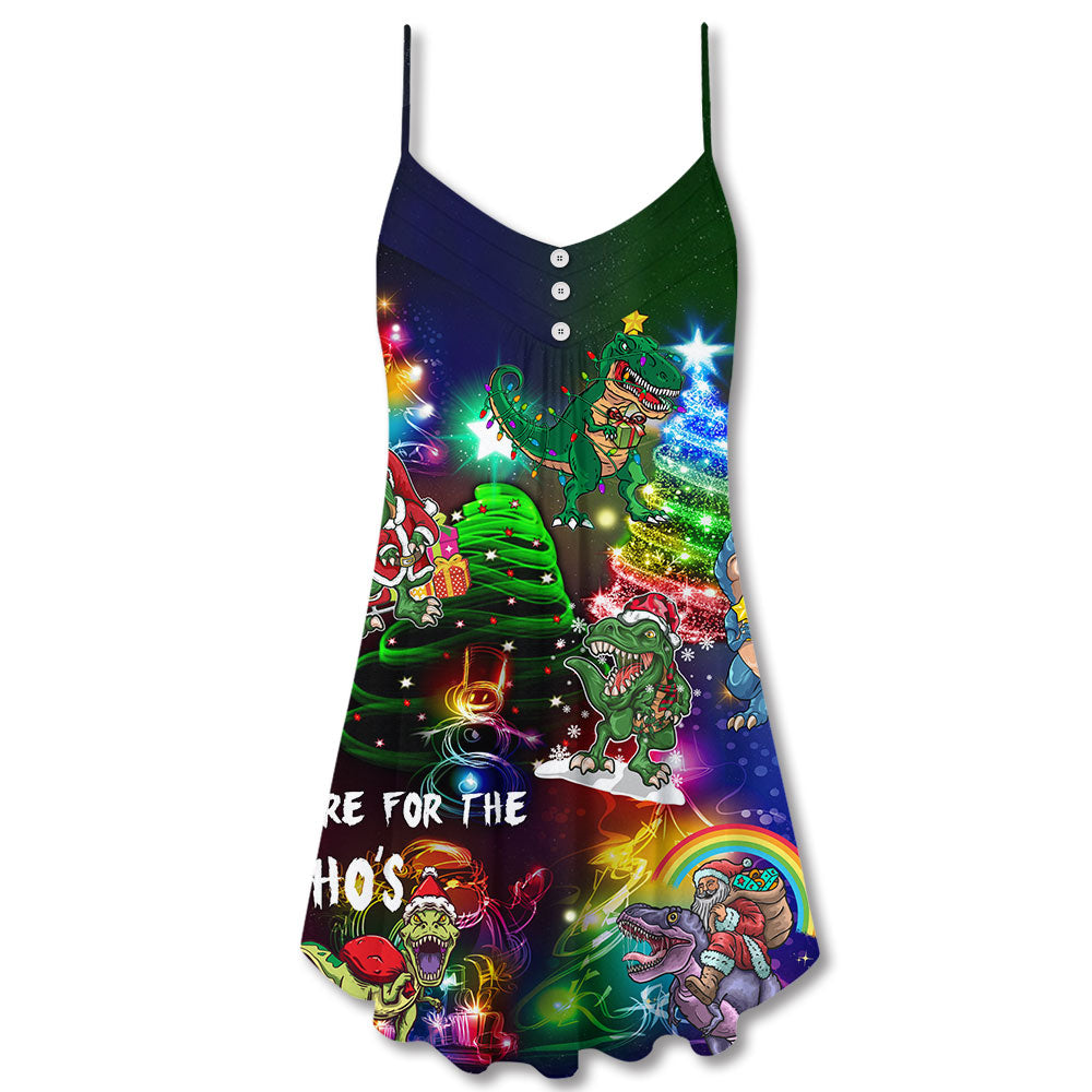 Dinosaur Lover Merry Christmas – Women's Summer Sleeveless V-Neck Camisole Dress