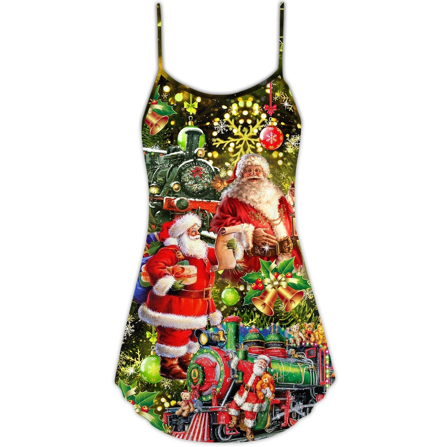 Christmas Santa Is Coming – Women's Summer Sleeveless V-Neck Camisole Dress