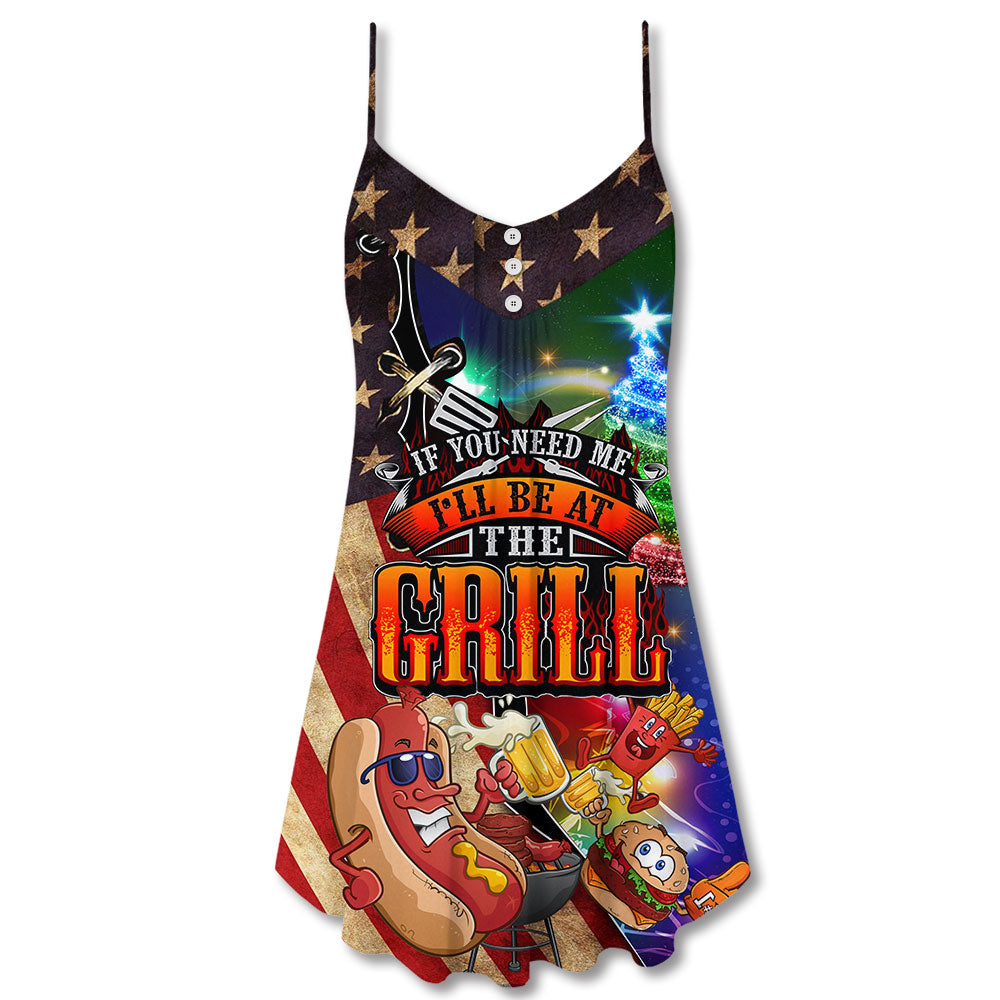 Back To The Grill Christmas Fun – Women's Summer Sleeveless V-Neck Camisole Dress