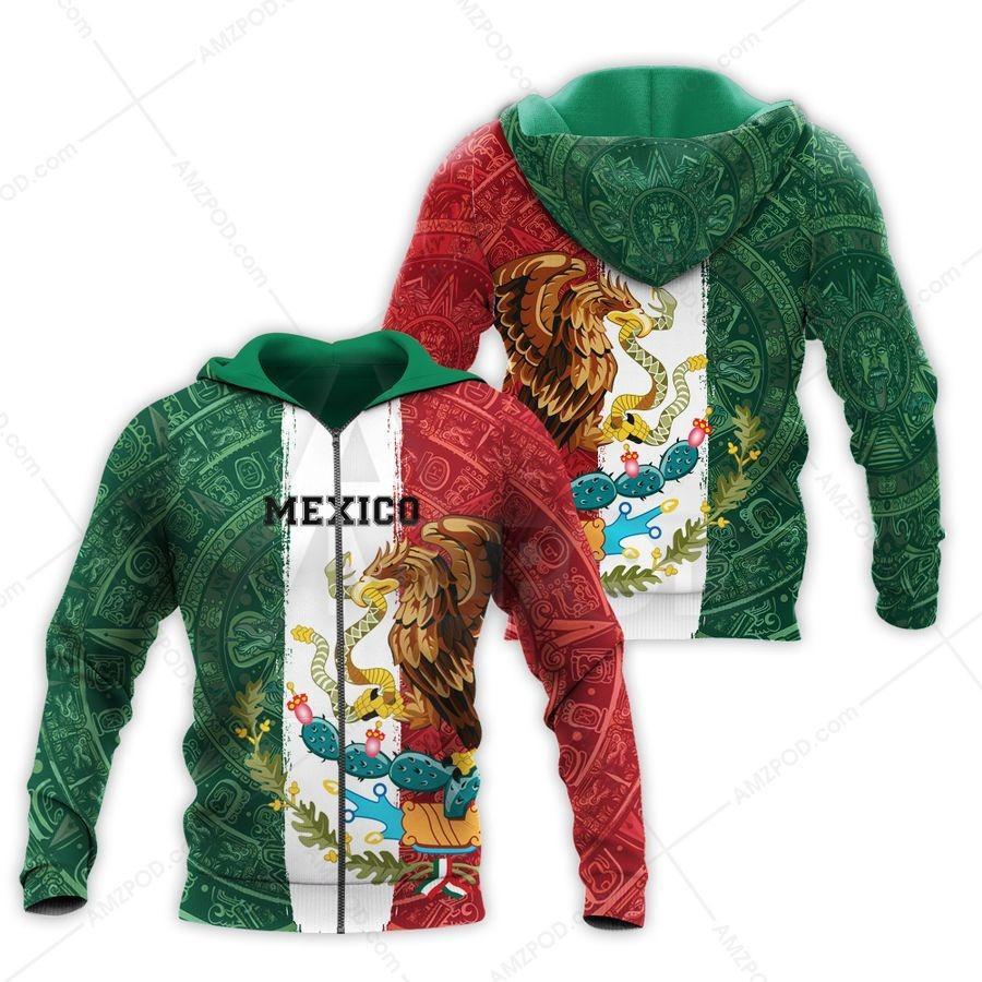 Mexican Flag Pattern Art - 3D Hoodie