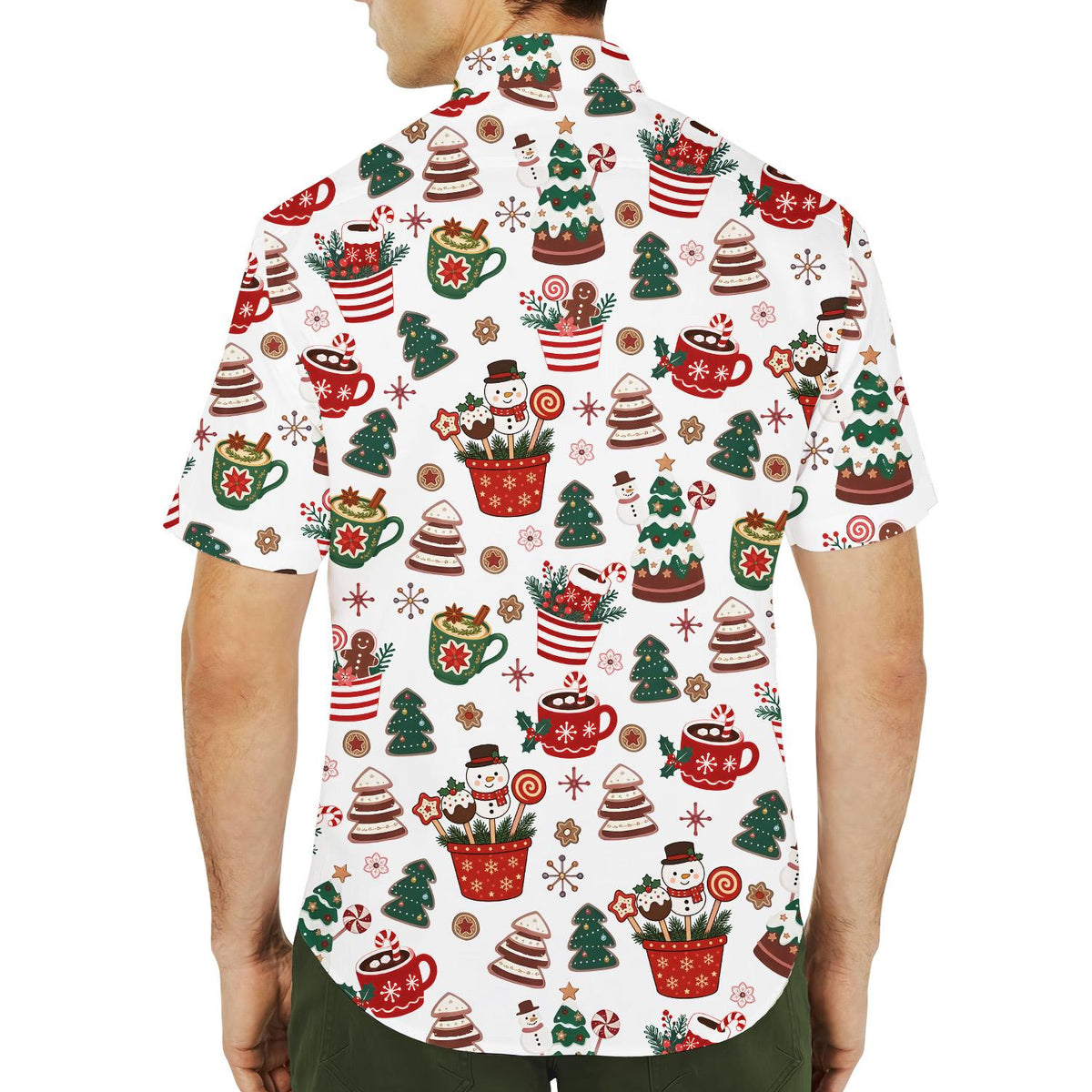 Gingerbread Hot Chocolate Snowman Christmas Tree – Hawaiian Shirt