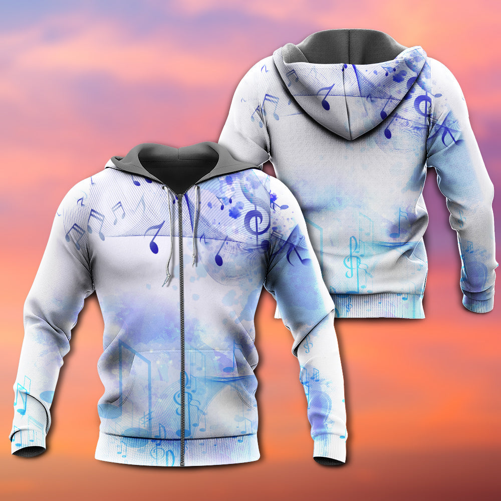 Watercolor Music Notes Art - 3D Hoodie