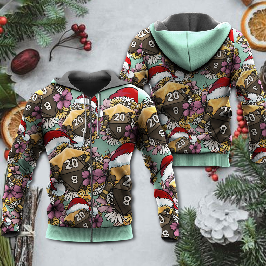 Christmas Bee Dice Holiday Vibe - 3D Hoodie