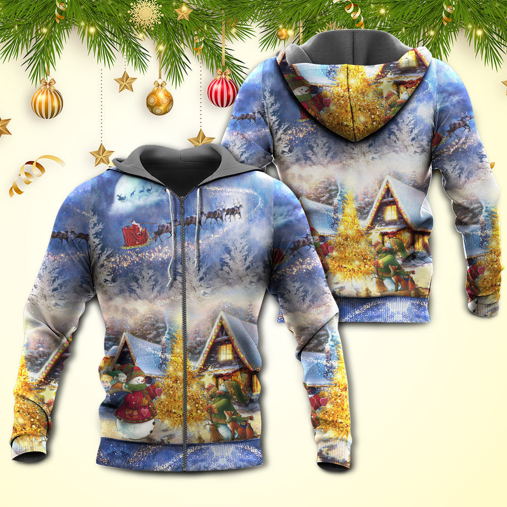 Santa Reindeer Snowman Family - 3D Hoodie