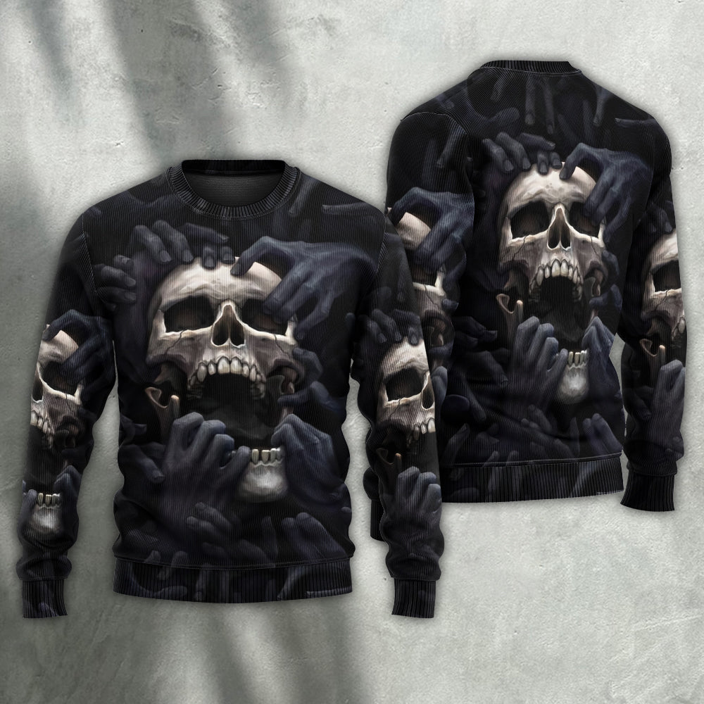 Dark Screaming Skull Fantasy Art – Sweater - Ugly Christmas Sweater