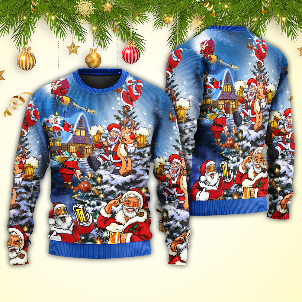 Christmas Funny Santa Holiday Cheer – Sweater - Ugly Christmas Sweater