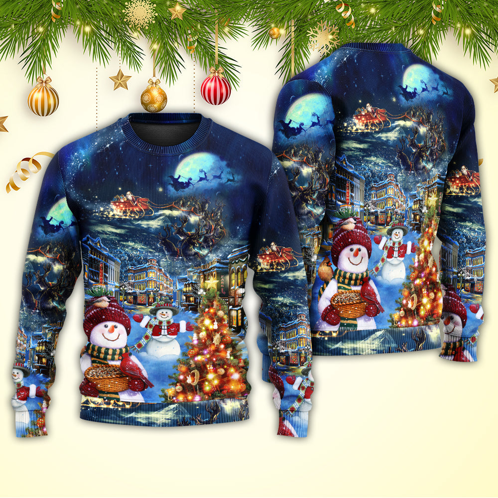Christmas Family Snowman Santa Love Light – Sweater - Ugly Christmas Sweater